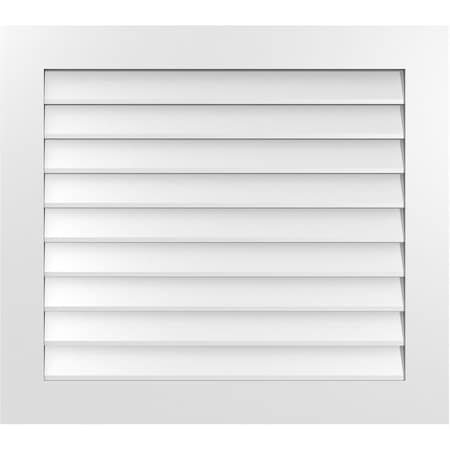 Ekena Millwork Vertical Surface Mount PVC Gable Vent: Non-Functional, w/3-1/2"W x 1"H, Standard Frame, 36"W x 32"H GVPVE36X3201SN
